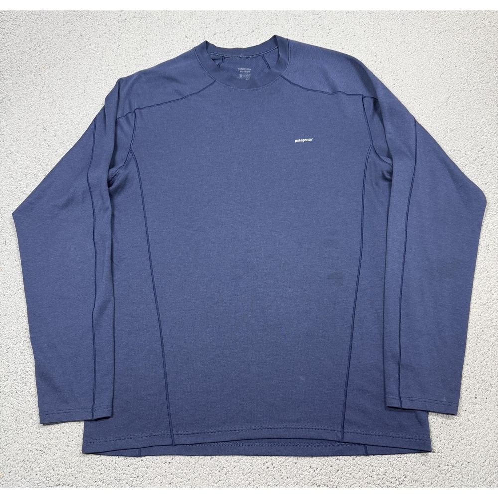 Patagonia Capilene Shirt Mens Large Blue Long Sleeve Crewneck Performance Top